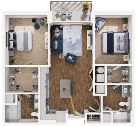 Marigold Floor Plan at Hamilton at Eagleview, offering 2 bedrooms, 2 bathrooms, and comfortable living spaces in Exton, PA 19341